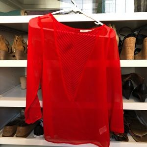 Kimichi Blue/ Urban Outfitters fit semi-sheer top